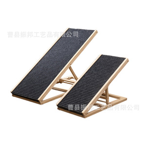Wooden <b>Dog</b> Climbing Stairs Foldable Pet Ramp <b>Sofa</b> <b>Bed</b> Side Ladder Solid Wood Rectangle Shape Accessory - Product Image 2