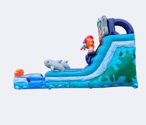 Tiki Island Shark Inflatable Water Slide, 16ft Tall Wet &amp; Dry Inflatable Slide <strong>for</strong> Kids Adults Backyard Fun - Product Image 5