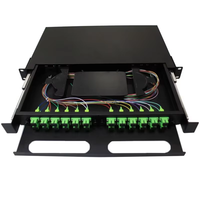 Bingkai distribusi serat optik dudukan rak ODF FTTH 48-Port 24-Core untuk jaringan kepadatan tinggi (19 inci)