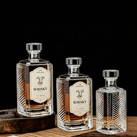 Vierkante, transparante, lege 500ml glazen wodkafles, groothandel 50cl likeur wijn whisky fles