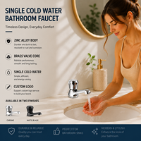 Robinet de lavabo économique en alliage de zinc à eau froide, type colonne, pour le marché africain G1/2