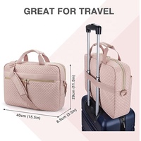 Bolsa de ordenador portátil de alta calidad para exteriores, bolsa de hombro multifunción resistente al agua, color rosa, para viaje y negocios