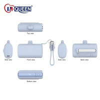 Batterie externe portable à logo personnalisé, mini, haute capacité 10000mAh, charge rapide Type-C, écran LED, câble, batterie Li-polymère