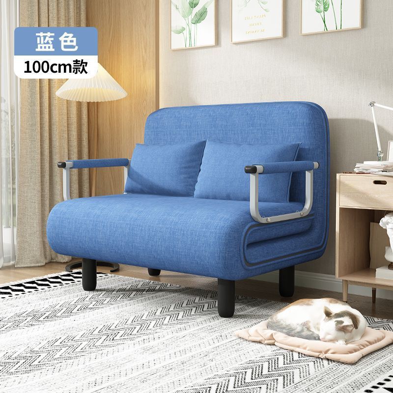 Dark blue - cotton and linen - 100*190cm (includes two throw pillows)