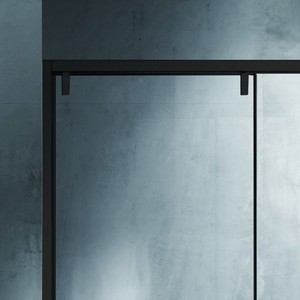 Kamalu KSA4000N moderna porta doccia scorrevole senza cornice 120cm con profilo in acciaio inossidabile nero 8mm per bagno o Hotel - Product Image 5