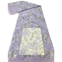 Tissu en dentelle française brodée de sequins et de perles NI.AI, tissu en dentelle de luxe perlé pour robes de mariée