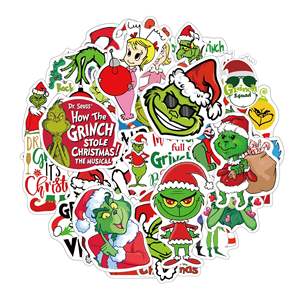 WOWEI Autocollants de Noël 50 autocollants <span class=keywords><strong>en</strong></span> vinyle imperméables pour bouteille d'eau - Product Image 2