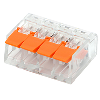 Connecteur de bornier électrique rapide et compact P04-3P à brancher, en PA66, pour câblage rapide de conducteurs de lumières
