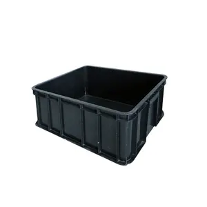 Bandeja conductora de plástico para almacenamiento de palés, contenedor de plástico negro, caja de circulación antiestática, ESD