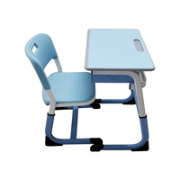 Ensemble bureau et chaise pour école primaire - Meubles d'étude réglables en hauteur pour cours de formation - Design minimaliste moderne - Matériel MDF