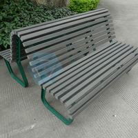 Banc de patio moderne double face en HDPE pour usage extérieur en parc, résistant à l'eau, au sel et aux UV, sans entretien, 3 places