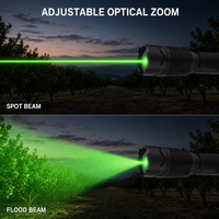 Répulsif laser multifonctionnel portatif rechargeable avec zoom optique, faisceau vert, stroboscope et fonction SOS pour aéroports et vignobles