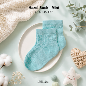 Cozy mint Hazel <b>socks</b> with lightweight breathable material and flexible support for growing toddlers age 1 to 2 years - Product Image 4