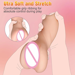 Dual-Purpose Tpe Realistische <span class=keywords><strong>Penis</strong></span> & Pussy Masturbator Voor Mannelijke Masturbatie-Gemakkelijk Schoon En Draagbaar Seksspeeltje Voor Volwassenen - Product Image 3