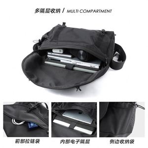 Custom Logo HighQuality Zipper Men's Messenger <b>Bag</b> Streetwear Style Single Shoulder <b>Bag</b> for Daily Use - Product Image 2