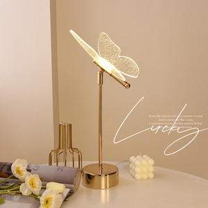 New Design Romantic Night Light Acrylic Gold Bedroom Bedside Decorative Butterfly Acrylic <b>Table</b> <b>Lamp</b> - Product Image 3