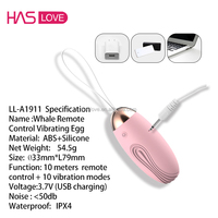 Vibrateur pour femme LL-A1911 en forme de baleine, télécommande, 10 modes de vibration, recharge USB, portée de 10 mètres, jouet sexuel