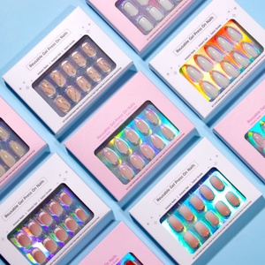 Faux ongles de luxe en gel souple, couvrants, réutilisables, à presser, avec colle, personnalisables, vente en gros pour doigts - Product Image 1
