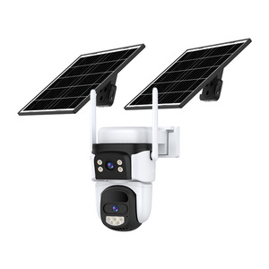Caméra de surveillance extérieure hémisphérique sans fil étanche Visidacom à double objectif alimentée par énergie solaire 300W 1890P - Product Image 1