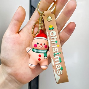Porte-clés de Noël personnalisé en silicone 3D, design Père Noël, renne et pain d'épices, avec sangle assortie, cadeau pour le bonhomme de neige - Product Image 5