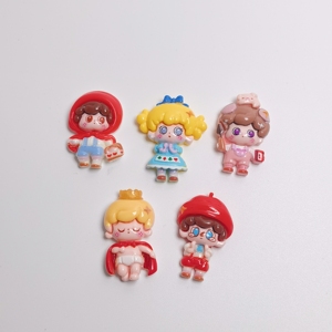 100 Piezas de Lindas Mini Muñecas de Resina, Accesorios 3D ODM, Suministros de Decoración, Dijes de Resina de Princesa de Dibujos Animados Kawaii para Manualidades - Product Image 4