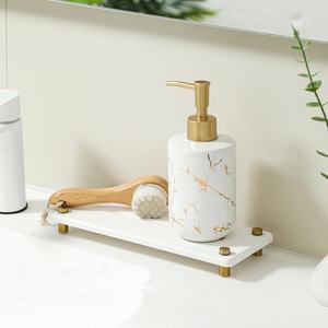 Tappetino per l'essiccazione del rubinetto in oro che assorbe l'acqua del sottobicchiere bianco 10 "X 4" portasapone portasapone alzata - Product Image 1