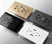 Thaïlande norme américaine USB Tyoe-C prise murale panneau de verre appareil adaptateur type-c 2.1/3.1A charge rapide