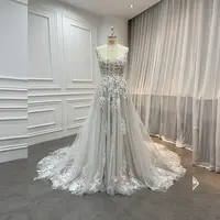 Grosir Gaun Pengantin Ukuran Plus Gaun Pengantin Manik-manik Berat Mewah Gaun Pengantin Sederhana Renda Vestido De Novia untuk Wanita 2022