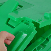 Grande caisse/boîte empilable en plastique écologique pour entrepôt industriel, pliable, avec couvercle pour le transport logistique, personnalisable