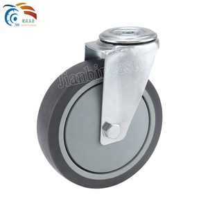 New Castor Wheel Qualidade 3Inch 4Inch 5Inch Swivel Bolt Hole Tpr Caster Wheels Aço Inoxidável JianBin - Product Image 2