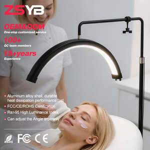 Lámpara LED Profesional de Media <span class=keywords><strong>Luna</strong></span> de Alta Calidad para Pestañas y Tatuajes, Aluminio, 3000-6500K, Luz Ajustable para Fotografía de Belleza - Product Image 1