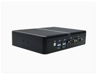 PC Mini Industri Tanpa Kipas Core I5 4200u Dual LAN RS232 Komputer Box Tertanam untuk Kontrol Otomasi