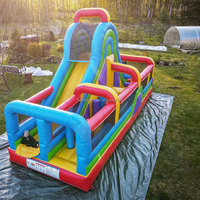 Structure gonflable d'obstacles en blocs de construction, château gonflable commercial, équipement de terrain de jeu pour enfants