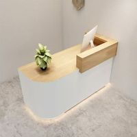 Comptoir de réception d'hôtel brillant YS-0911, blanc, moderne et luxueux, pour banque, studio de yoga et cinéma