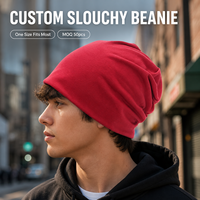 Slouchy Beanie Baumwollstrick Elastisch Einheitsgröße Unisex Lässige Streetwear Mode Individuelles Logo Stickerei Druck OEM Großhandel Niedriger MOQ