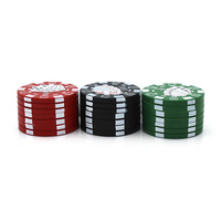 Accessoires créatifs pour fumer du tabac à base de plantes de style jetons de poker à 3 couches Broyeur d'herbes fumées de 42mm