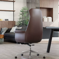 Nouvelle chaise de bureau ergonomique moderne avec revêtement en cuir PU, hauteur réglable et base pivotante pour la maison, le bureau et l'atelier