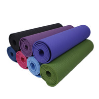 Tapis de yoga en TPE de 183 x 61 cm avec une épaisseur de 6 mm pour le yoga, les étirements et les exercices au sol
