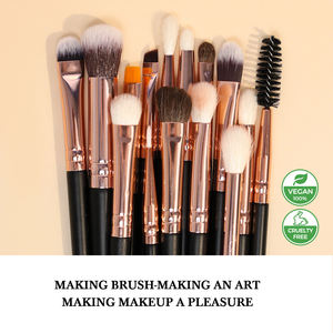 Nouveauté, pinceaux de maquillage de luxe multifonctionnels noirs personnalisés de <span class=keywords><strong>bonne</strong></span> qualité, pinceaux pour les <span class=keywords><strong>yeux</strong></span> et le visage en bois, logo personnalisé, avec un barillet - Product Image 2