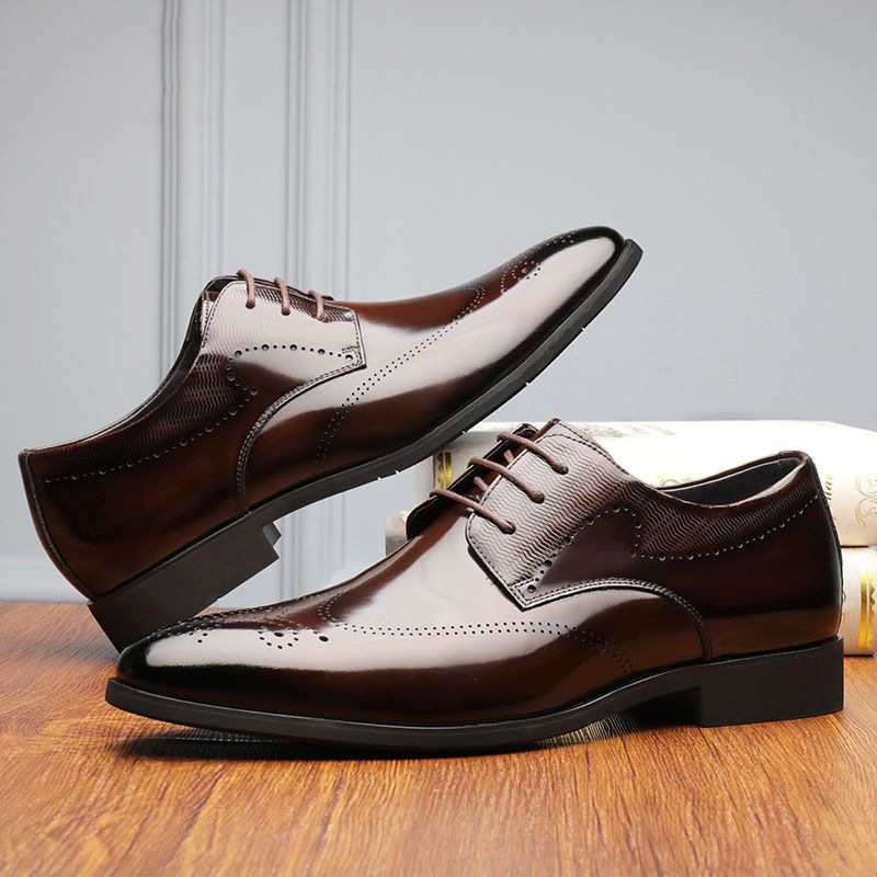 chinese dress ladies UV Signature Men's Cap Toe Brogue Lace-Up Dress Shoes Burgundy / 8.5 main image 0