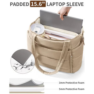 Bolso Tote Acolchado para Mujer, Bolso <span class=keywords><strong>de</strong></span> Mano Ligero para el <span class=keywords><strong>Trabajo</strong></span>, Bolso <span class=keywords><strong>de</strong></span> Hombro Acolchado para Maestras y Enfermeras, para la Escuela, Viajes y Gimnasio - Product Image 5