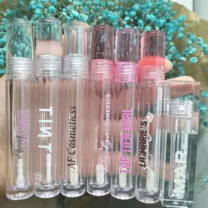 Tùy Chỉnh Rỗng Rõ Ràng Màu Tím Trắng Top Vòng Lipgloss Chai Bao Bì Lỏng Lipstick <span class=keywords><strong>Container</strong></span> Lip Gloss Ống Với Cọ Wands - Product Image 5