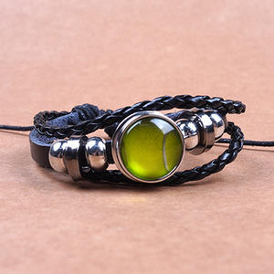 Fuente de comercio electrónico transfronterizo, pulsera de fútbol europea y americana para fanáticos, pulsera de cuero que rodea, popular con cuentas para hombres - Product Image 6