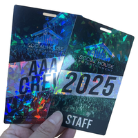Carte d'Accès Personnalisée pour Événements Professionnels – Badge PVC RFID/NFC avec Estampage Holographique Or/Argent à Chaud