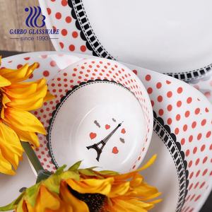 スーダンアルジェリアエジプトチュニジアアラビア市場向けのポリフォームパックのホワイトオパールガラス食器58個セットのボウルとプレート - Product Image 4