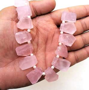 Pierres précieuses en Quartz Rose naturel non poli, foret supérieur rugueux, fabrication de bijoux, Collection de pierres roses, coupe de Style - Product Image 2