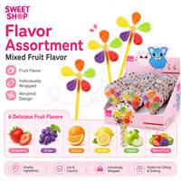 Bonbons sucettes en forme de moulin à vent aromatisés aux fruits, bonbons gélifiés pour enfants, emballés en sachet