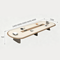 Ensemble de table et chaises de conférence modernes, table de salle de réunion de luxe ovale pour 12 personnes, mobilier de salle de conseil