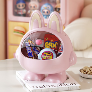 Cartoon Rabbit Jewelry Organizer With Lid Hair Accessories Storage Box For <b>Desk</b> Bedroom Use - Product Image 2