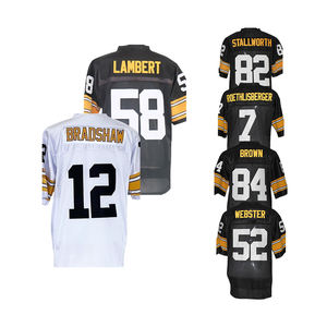 Retro eski dikişli amerikan futbolu formaları Steeler 12 Bradshaw 32 Harris 36 Bettis 43 Polamalu 47 Blount 52 Webster 75 Greene - Product Image 5